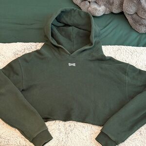 Darc Sport Forest Green Cropped Hoodie